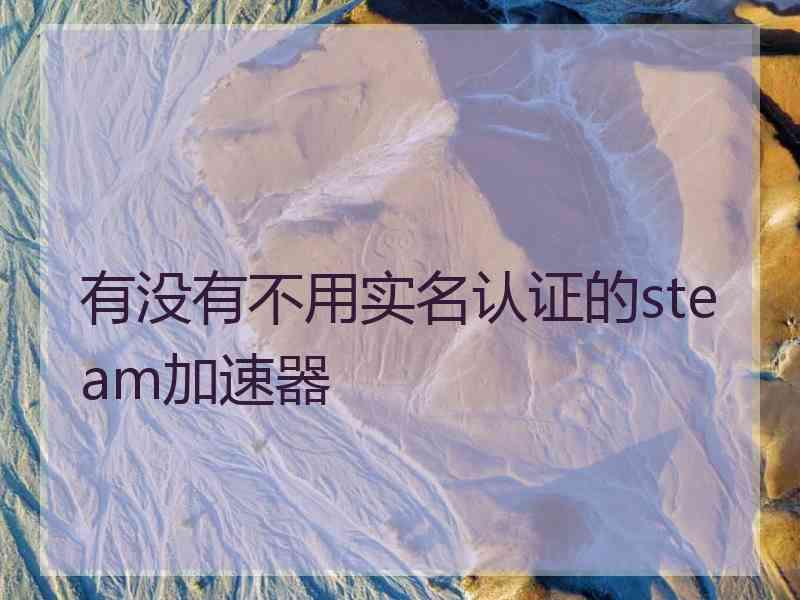 有没有不用实名认证的steam加速器