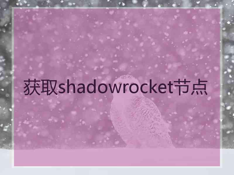 获取shadowrocket节点