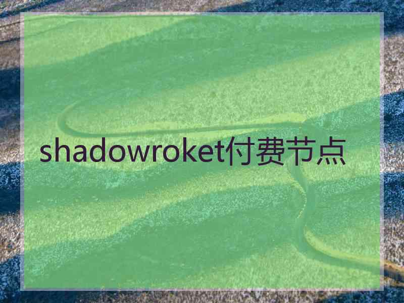 shadowroket付费节点