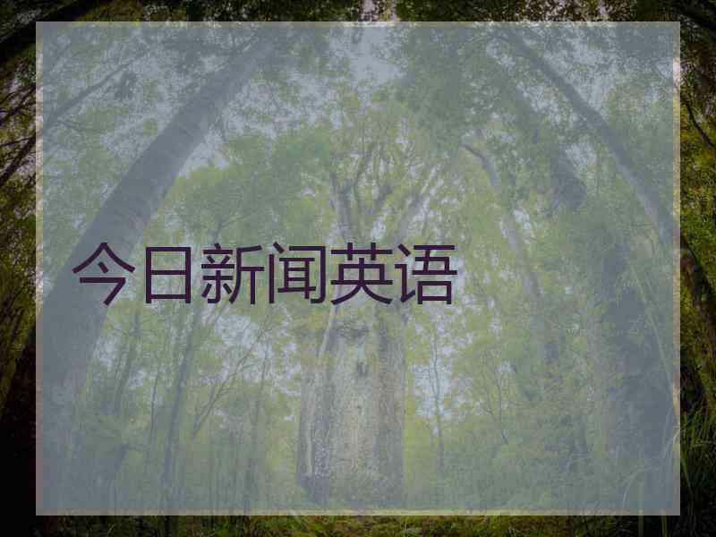 今日新闻英语