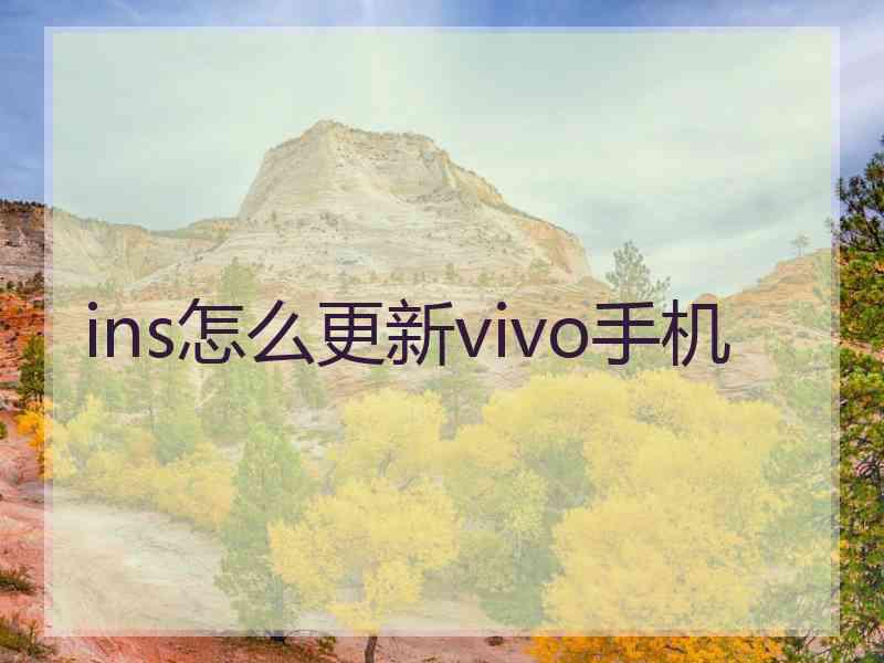 ins怎么更新vivo手机