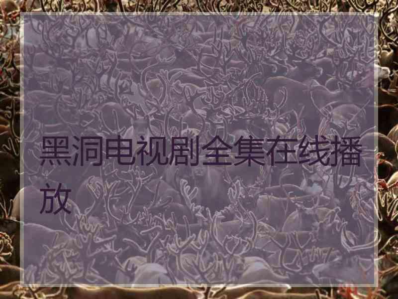 黑洞电视剧全集在线播放