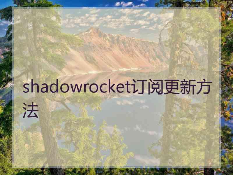 shadowrocket订阅更新方法