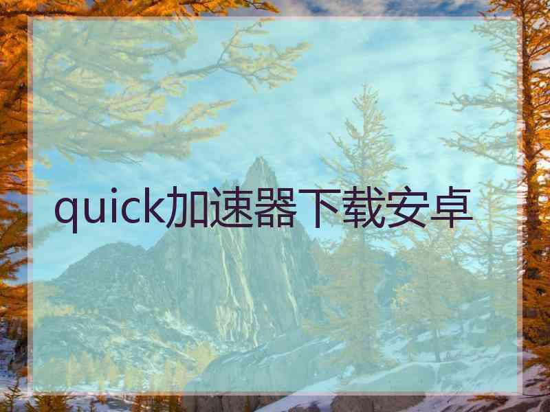 quick加速器下载安卓