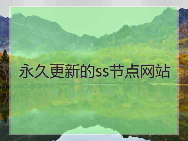 永久更新的ss节点网站