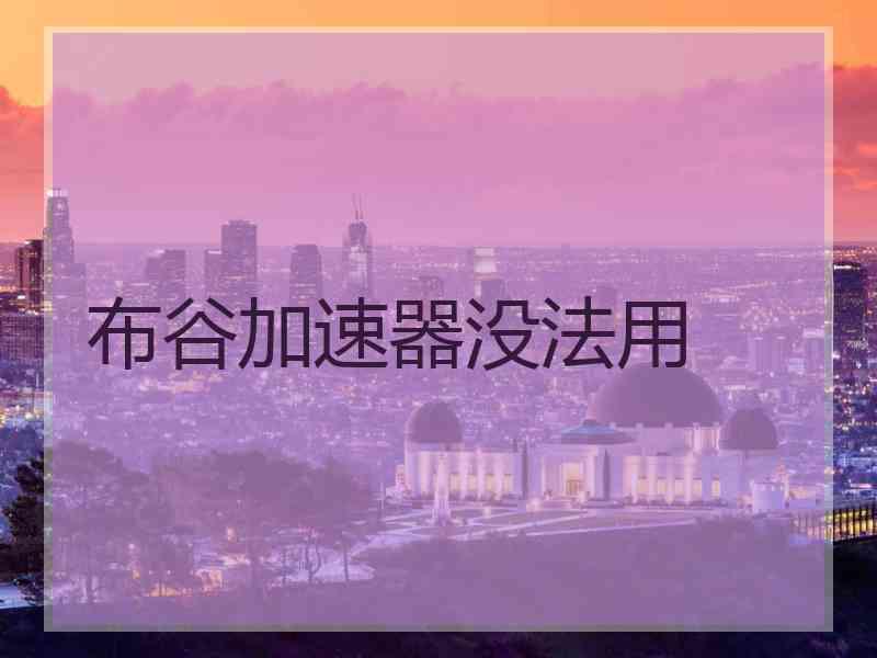 布谷加速器没法用